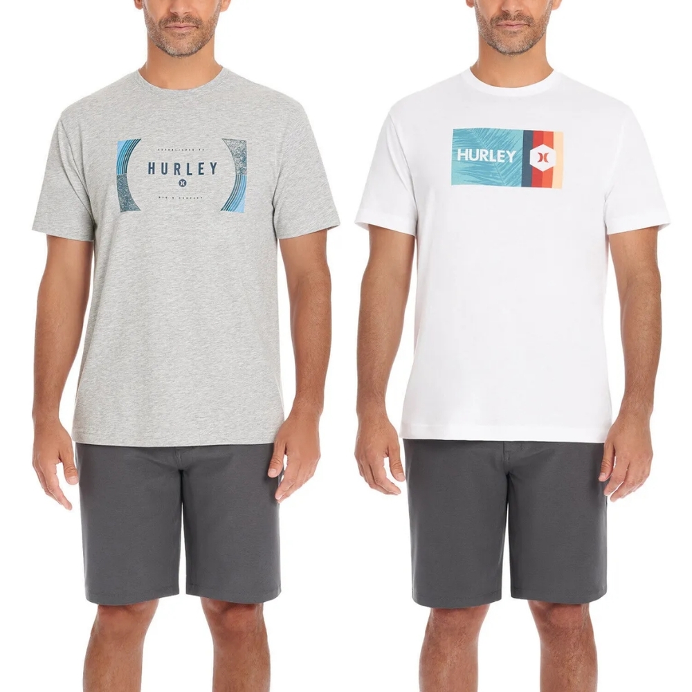 Hurley Men’s Graphic Tee, 2-pack